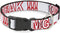 Buckle-Down 16-23" Omg…Give Me A Break!!! White/Red Plastic Clip Collar, Wide Medium