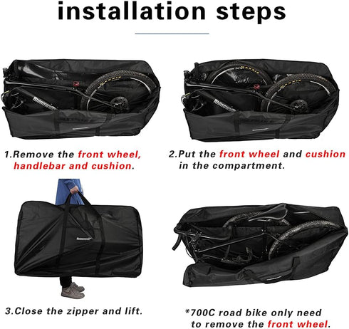 Rhinowalk Folding Bike Carry Bag, 26 Inch Thick Bicycle Transport Storage Case for Air Travel and Shipping