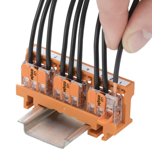Wago 221-413 Splicing Connector, 3 Conductors 0.14-4 mm², Compact Design with Lever, Pack of 50