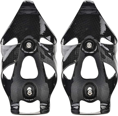 Full Carbon Fiber Bicycle Water Bottle Cages Holder Brackets Pack of 2 with Titanium Bolts
