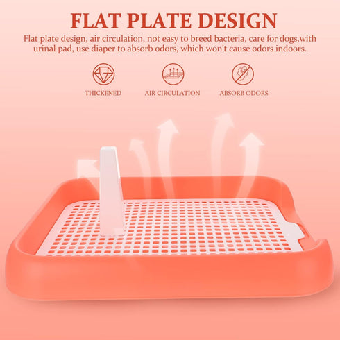 Mikikit Dog Potty Tray Toilet, Pet Toilet Training Potty Tray Portable Dog Litter Box Pad with Grid Puppy Trainer Pan