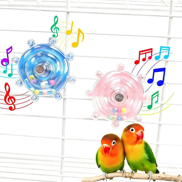 JNCWYP Bird Cage Spinning Toy for Parakeets & Cockatiels, 2 Pack Interactive Spinner