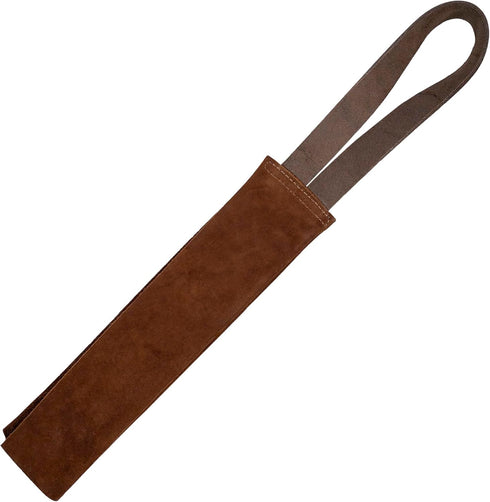 TACO DOG Chew Sheet Toy - Handmade Bourbon Brown Full Grain Leather for Active Chewers, Alternative for Puppies