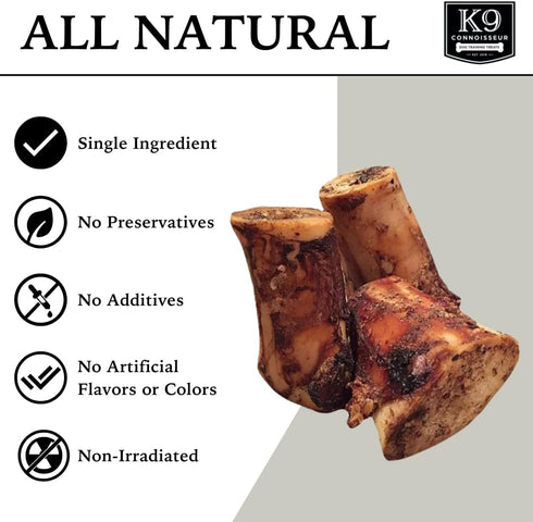 K9 50 3 Pack Connoisseur Beef Marrow Dog Bones Long Lasting for Aggressive Chewers - USA Made Single Ingredient Dynamo