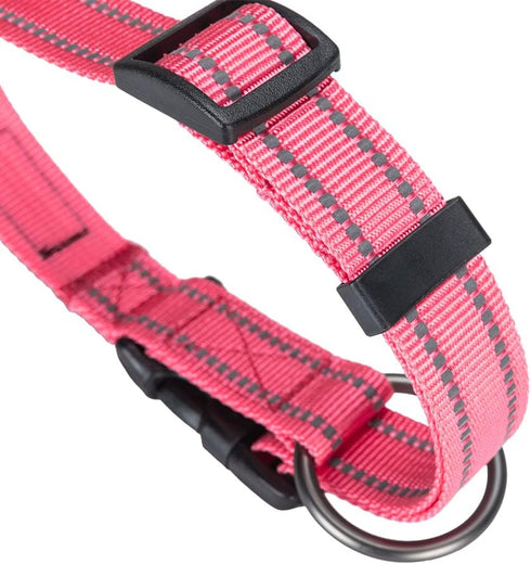 EXCELLENT ELITE SPANKER Reflective Dog Collar, Classic Breathable Nylon Adjustable Pet Collar for Small Medium Large