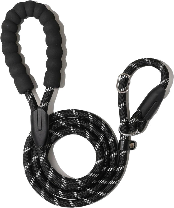 WePet 6 ft Dog Training Slip Leash: No Pull, Durable Reflective Lead, Comfortable Handle, 3/8 inch Diameter, Black/White