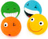 CHIWAVA 4 Pack 3.2'' Latex Squeaky Dog Toy - Smiley Face Balls for Small Dogs