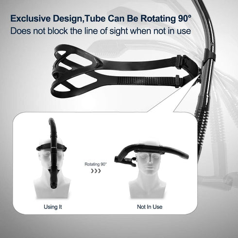 Rotate Function Swim Snorkel for Training Swimming Front Snorkel with Comfortable Mouthpiece for Pool Diving