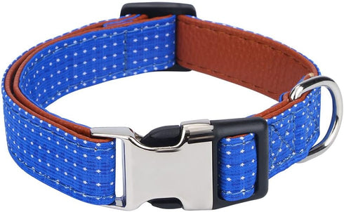 Rhea Rose Dog Collar with Bow Tie, Soft Durable Gift for Girl or Boy, Blue Dot Small