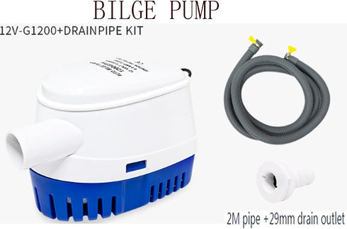 BYDGUMEI 12v 1200gph 1-1/8"(29mm) Swimming Submersible Bilge Pump Automatic Float Switch Marine Water Pump Kit Outlet