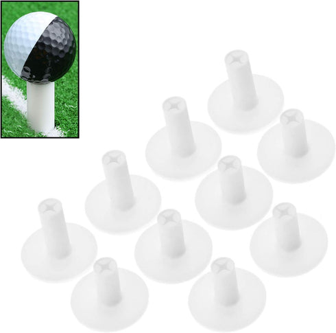 MUXSAM 5-Pack Golf Rubber Tee Holder, 1.5" Golf Mat Tees for Indoor Outdoor Practice Driving Range Mats (White)