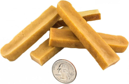 Large Yak Cheese Chews for Dogs - Healthy, Odorless, Long Lasting Rawhide-Free Bones for Aggressive Chewers (Pack of 5)