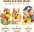 Squeaky Dog Plush Toy, Cute Cartoon Dog Chew Toy with Built-in Squeaker, Soft Plush Interactive Puppy Toy for Teething