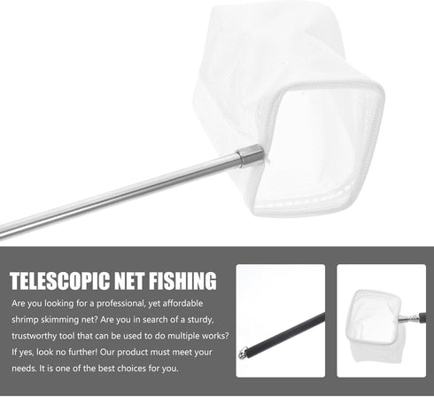 Skimming IMIKEYA Extendable Shrimp Net Fish Mesh Net Black Square Frame Fish Tank Cleaning Shrimp Catching Suitable