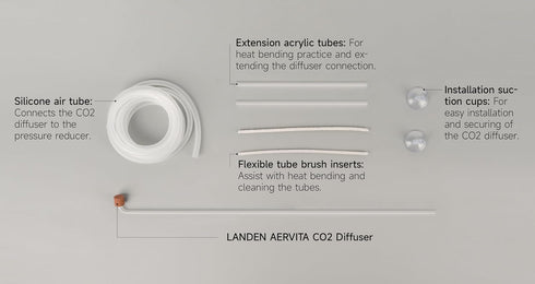 LANDEN AERVITA CO2 Diffuser Kits, XS Size Ceramic Diffusing Disc for Aquarium Tank Under 10gal