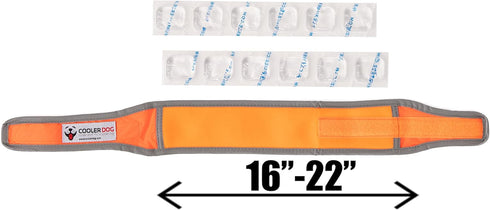 Hi-Vis Dog Cooling Collar, Orange Reflective Re-Freezable Ice Collar (Medium)
