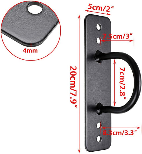 Hipiwe Battle Rope Wall/Ceiling Mount Anchor Bracket Hook for Suspension Straps, Crossfit Gymnastic Rings