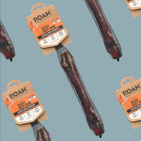 ROAM Pet Treats Bucky Bone - Grasslands Venison Dog Bone Chew – Long Lasting Chew for Dogs