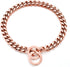 Rose Gold Dog Chain Collar, 11mm/15mm/19mm Stainless Steel Cuban Link for Small Medium Large Dogs (11mm, 14 inch)