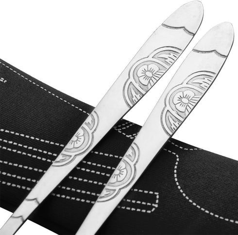 SENHAI 8 Pieces Rustproof Stainless Steel Flatware Set with Knife, Fork, Spoon, Chopsticks, Carrying Case