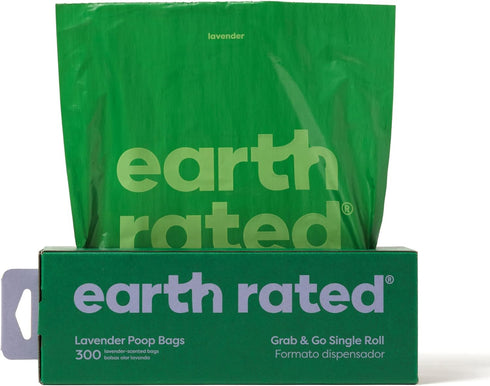Earth Rated Dog Poop Bags, Thick Grab and Go Single Roll, Ideal
