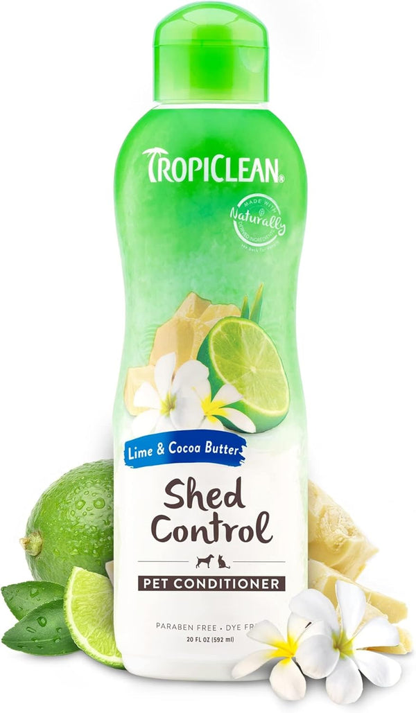 TropiClean Lime & Coco Butter Deshedding Dog Conditioner for Shedding Control, 20 oz.