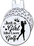 Just A Girl Who Loves Golf Golf Ball Marker with Magnetic Hat Clip, Funny Golf Gifts for Women, Birthday for Golf Lovers