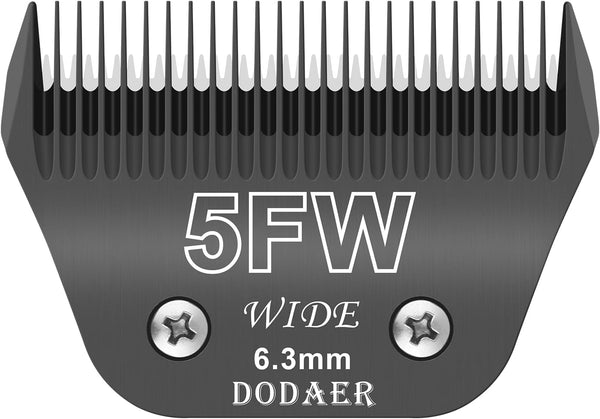 5FW Wide Blades for Dog Grooming, Compatible with Andis, Oster A5, Wahl KM10 Clippers, Cutting Length 1/4", Black