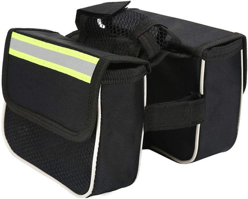 PU Bike Rear Rack Storage Bag, Durable Saddle Bag for Riding Cycling, Fits Most Bicycles