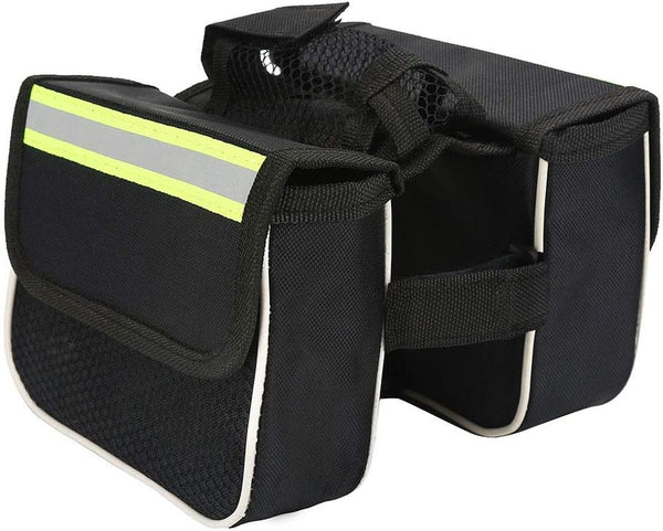 PU Bike Rear Rack Storage Bag, Durable Saddle Bag for Riding Cycling, Fits Most Bicycles