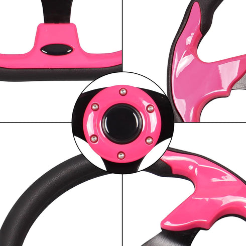 Pink Golf Cart Steering Wheel Universal Fit for Yamaha EZGO RXV & TXT, Club Car DS, Precedent Tempo