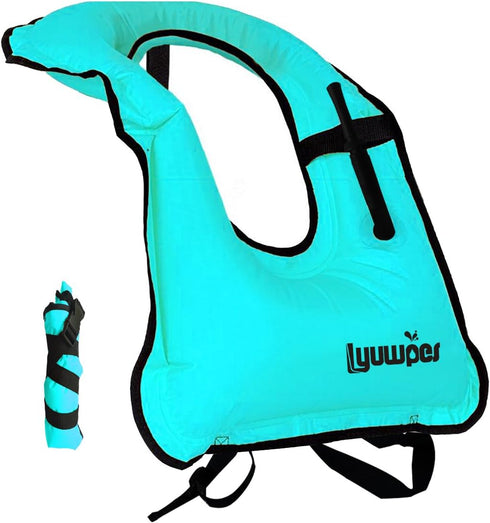 Inflatable Snorkel Vest for Adults, Snorkeling Jackets for Free Diving, Safety Load Up to 220 lbs