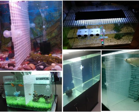 POPETPOP 1 Set Plastic Fish Tank Aquarium Panel Splicable Bottom Grid Divider, Fish Tank Partition Plate