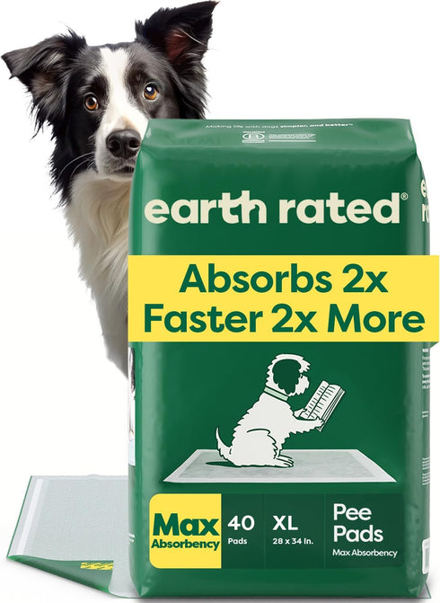 Earth Rated Puppy Pads, Max Absorbency Pee Pads for Dogs, Absorbs 2X