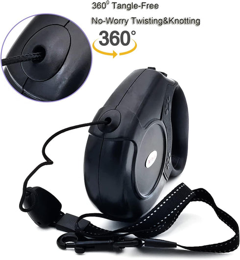 Retractable Dog Leash 26ft, 360° Tangle-Free Long Cord for Small Medium Large Dogs, Up to 110 lbs