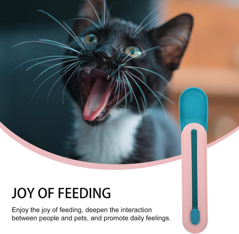 Ipetboom Dog Bowls - Pet Feeder Cat Strip Squeeze Spoon for Wet Cat Treats, Feeding Watering Supplies, Blue Dog Bowl