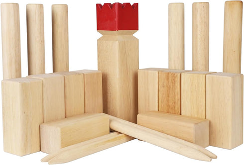 Set Set Set Juegoal Kubb Game Backyard Game Outdoor Tossing Game with Carrying Bag