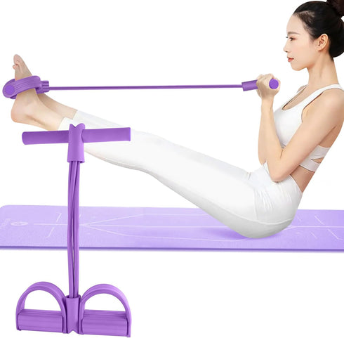 Multi-Function Tension Rope, 4 Tube Resistance Bands with Handles for Home Gym Tummy Trainer
