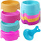 16 PCS Pet Plastic Bowls with 1PC Food Spoon, Candy Color Practical Food & Water Bowls for Cats, Dogs, and Rabbits