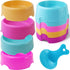 16 PCS Pet Plastic Bowls with 1PC Food Spoon, Candy Color Practical Food & Water Bowls for Cats, Dogs, and Rabbits
