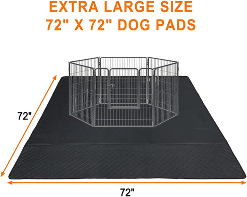 DOPLUSDO 72"72" Washable Pee Pads for Dogs Reusable Puppy Pads Extra Large, Waterproof Pet Training Pads Leakage