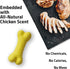 Playology Dual Layer Bone Toy for Medium Dogs (15-35lbs) - All-Natural Chicken Scented Durable Chew Toy
