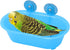 Wontee Bird Bath with Mirror Toy for Small Birds, Fixable Parrot Bathroom Tub for Parakeets