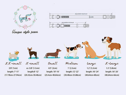 Unique Style Paws Dog Collar with Bow, Adjustable Bowtie Collar for Small Medium Large Dogs and Cats