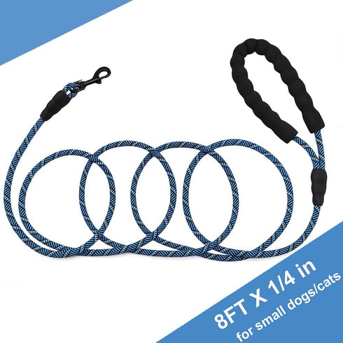 MayPaw 8FT Small Dog Leash, 1/4in Lightweight Strong Nylon Rope with Comfortable Handle for Outdoor