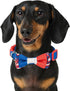 Blueberry Pet Adjustable Bowtie Dog Collar, Patriotic Spirits France Flag, Handmade Jacquard Weave Fabric, Small