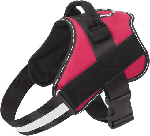 Bolux No-Pull Reflective Dog Harness, Adjustable Vest with Handle for Outdoor Walking (Red, L)