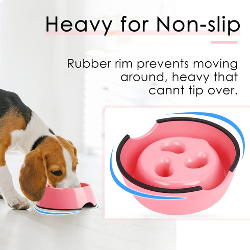 Super Design Slow Feeder Dog Bowl, 1 Cup, Nonslip, Heat-Resistant for Small to Medium Sized Dogs