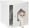 ZENY Cat House & Side Table, Pet Cat Litter Box Enclosure with