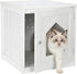 ZENY Cat House & Side Table, Pet Cat Litter Box Enclosure with